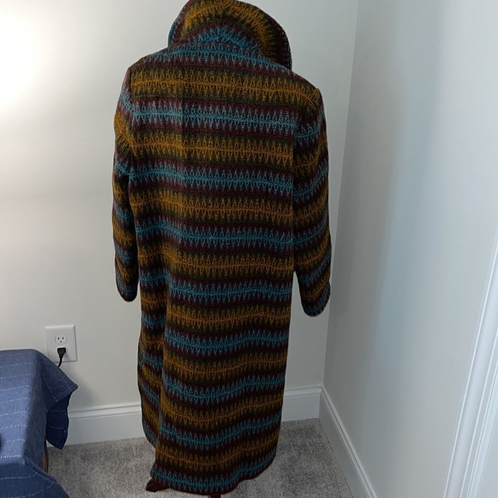 Vintage Homemade Navajo print blanket retro 50's-60's winter Coat jacket M - Picture 7 of 11